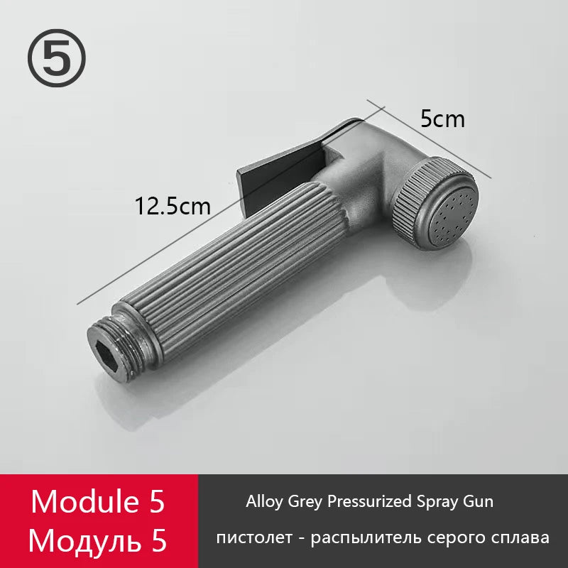 DIY Shower Set Bathroom Shower System Wall Mounted Bathtub Shower Faucet Gray Black Golden White Digital LED Temperature Shower