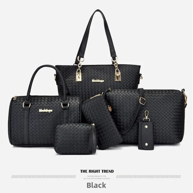 Fashionable Urban Simple Large Capacity Mother-Daughter Shoulder Bag Women's Handbag Set Six Pieces Crossbody Handbag