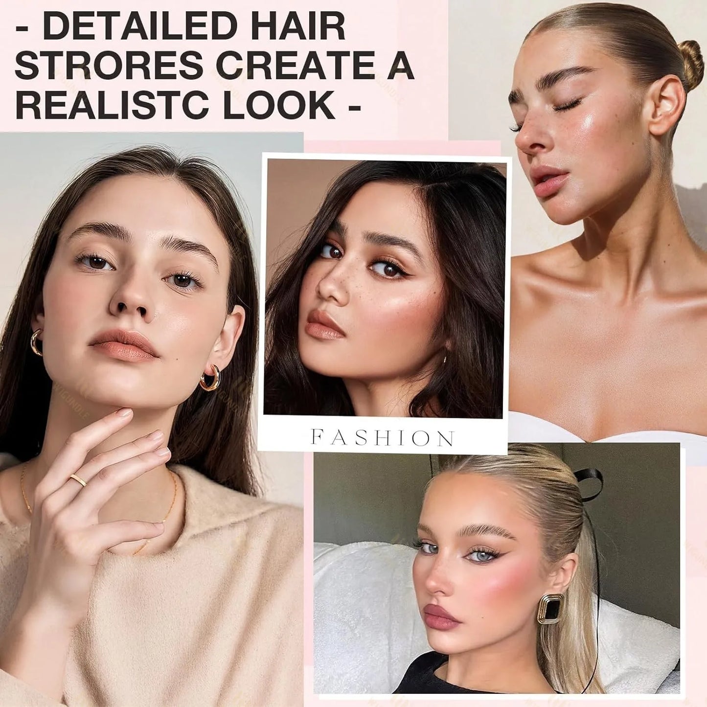 WIGUNDLE Fake Eyebow Women Or Man Hair Brazilian Hair invisible Handmade 100% Human Hair Fake Eyebrows Hand Tied False Eyebrows
