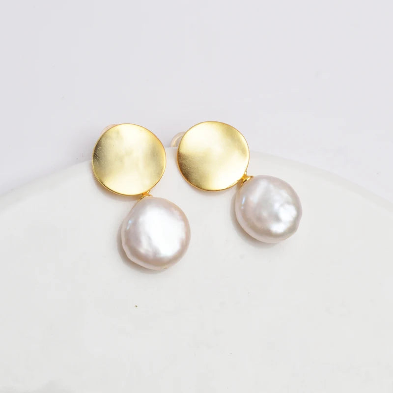ASHIQI Natural Freshwater Baroque Pearl 925 Sterling Silver Earring  Jewelry for Women