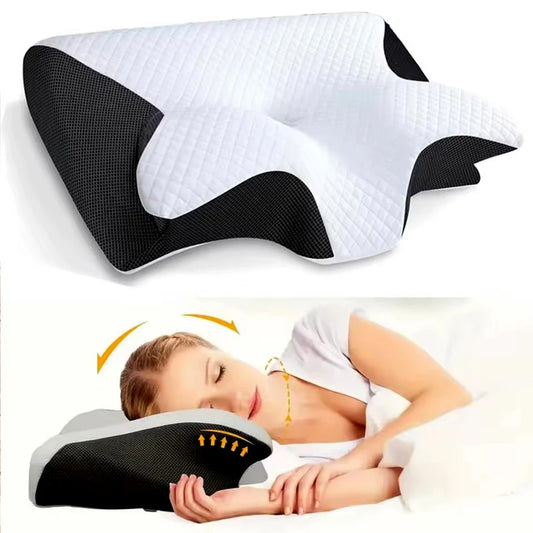 Sleep Butterfly Neck Pillow Slow Rebound Comfortable Memory Foam Sleep Pillow Memory Cervical Orthopedic Neck Massage Bed Pillow