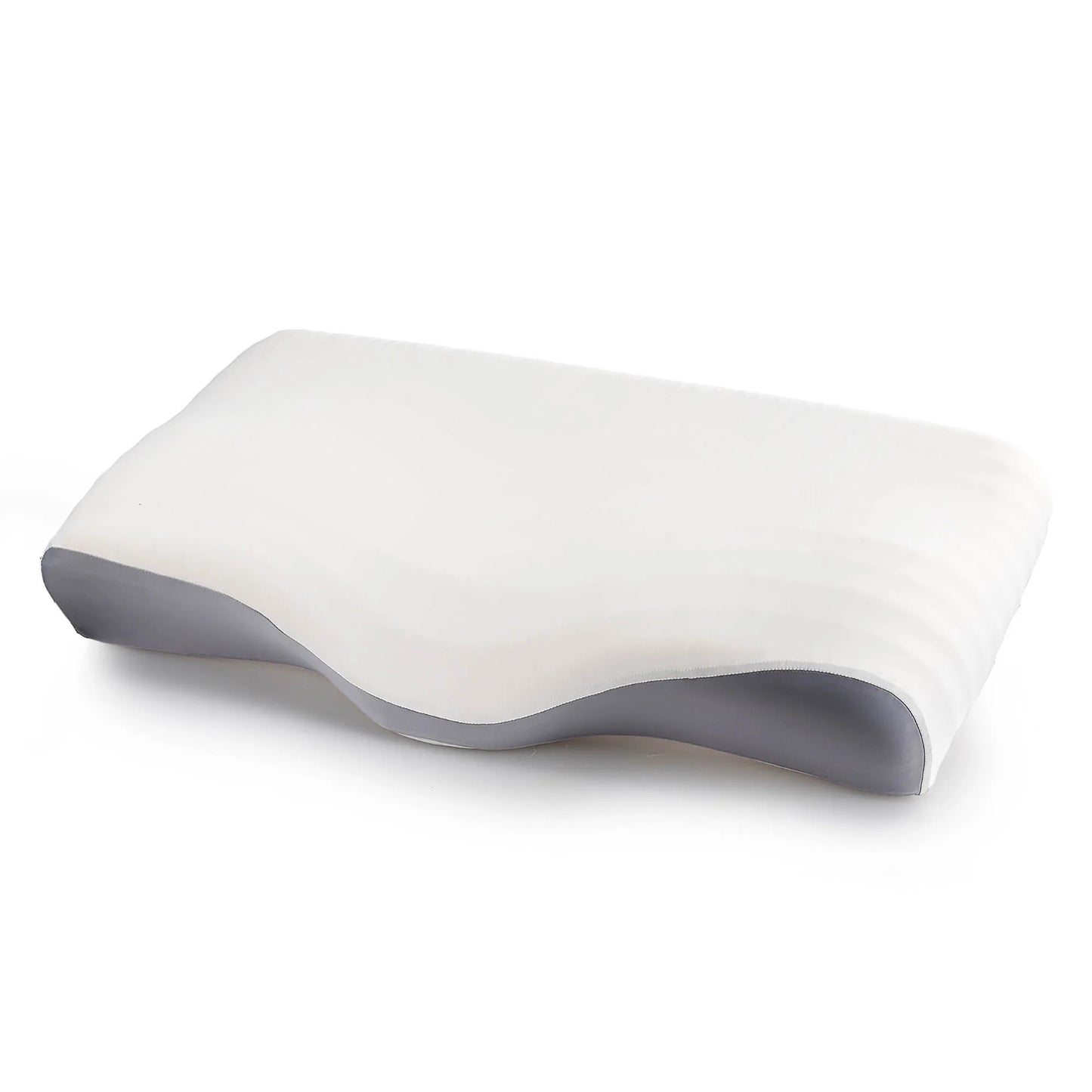 Gray Ergonomic Butterfly Memory Foam Pillow for Neck Support, Comfort, and Pain-Free Sleep