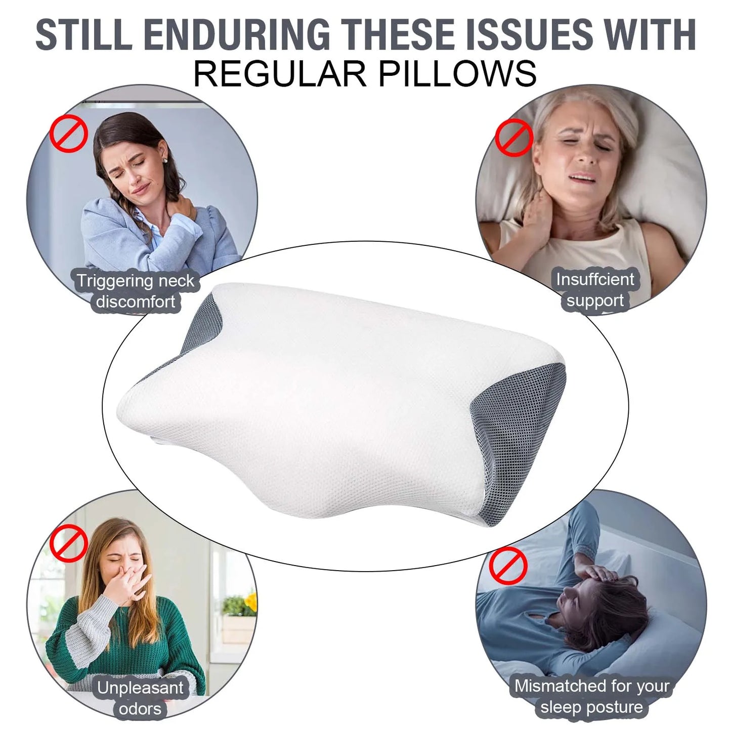 1 pcs Memory Foam Bed Orthopedic Pillow Neck Protection Slow Rebound Memory Pillow Butterfly Shaped Health Cervical Neck