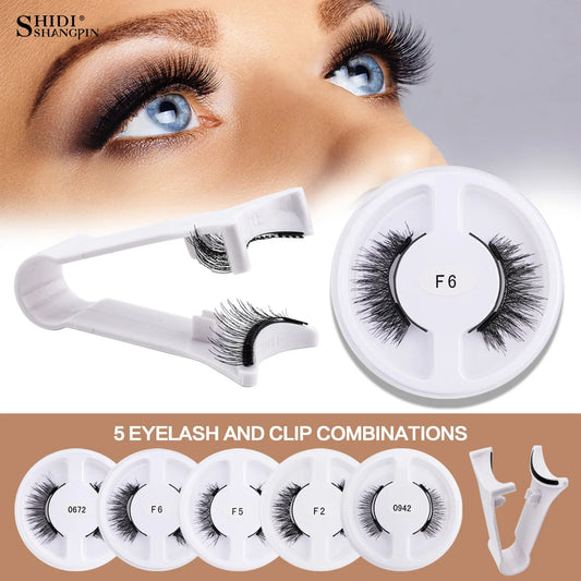 5 pairs 3D Magnetic Lashes Kit With Curler Natural Soft Magnetic False Eyelashes No Glue Needed Fluffy Reusable Make Up