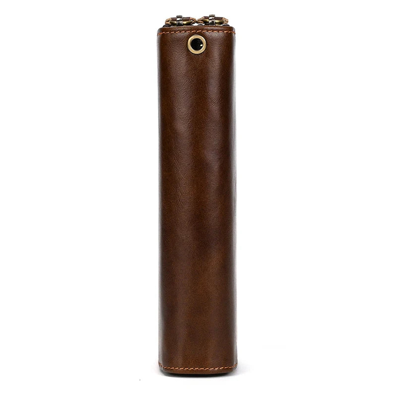 Men's crazy horse Leather long wallet Zip around genuine leather wallet Phone case purse with coin pocket 4 interlayer pocket