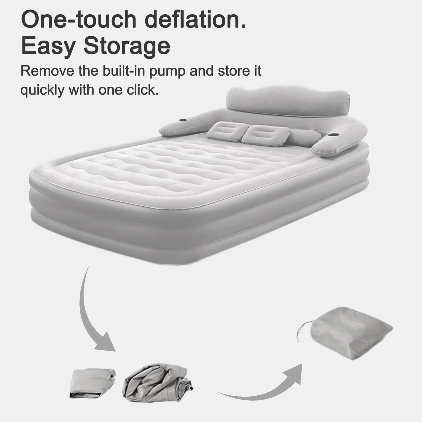 2 Person Automatic Inflatable Mattress For Home Outdoor Camping Rest Sleeping Bed Car Air Cushion Portable Folding Lazy Sofa Mat