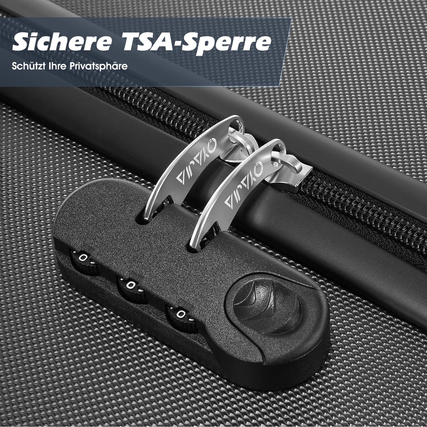 4tlg Kofferset Hartschalen Koffer S-M-L-XL 4 Rollen Kantenschutz Schloss Standfüße Trolley Rollkoffer Reisekoffer Schwarz
