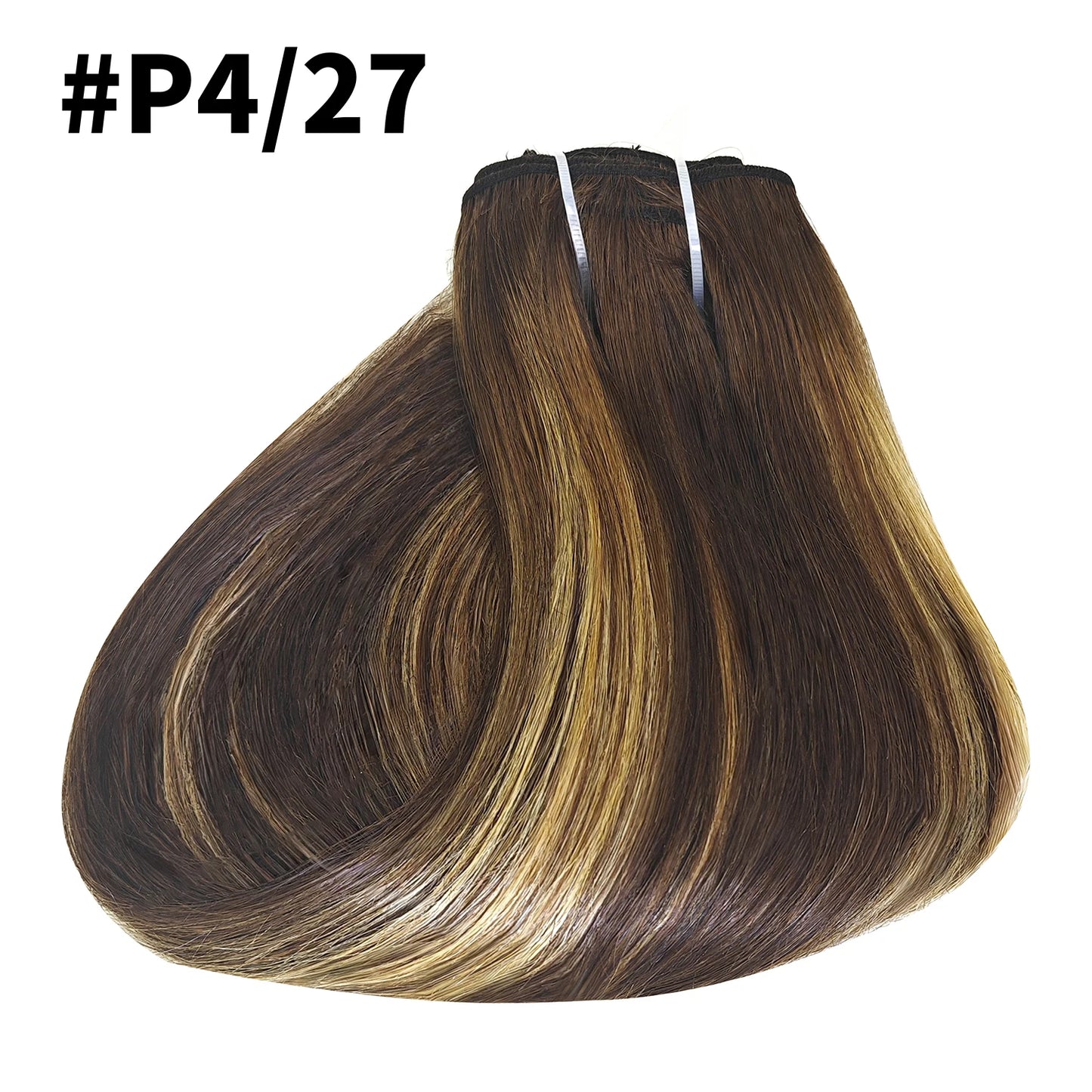 8Pcs Clip Ins 4/27 Highlight Color Straight Clip In Human Hair Extensions Brazilian Human Hair Clip In Hair Extensions 120G/Pack
