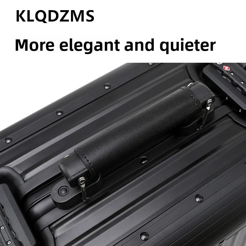 KLQDZMS Travel Luggage All Aluminum Magnesium Alloy Boarding Box Men's Business Trolley Case 20"24 Inch Rolling Suitcase
