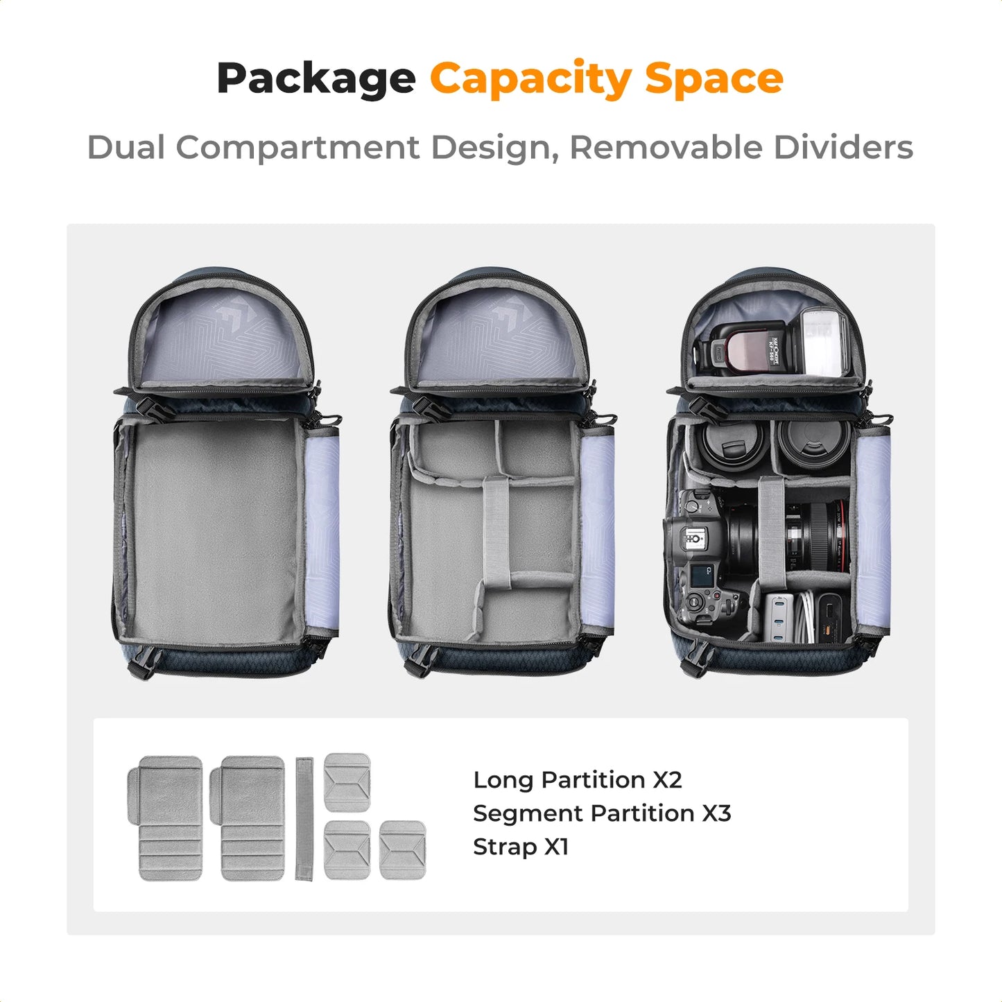 K&F Concept Camera bag Photography Backpack 10L Waterproof Camera Sling Backpack DSLR/SLR Camera Case Sony Fuji Photography Bags