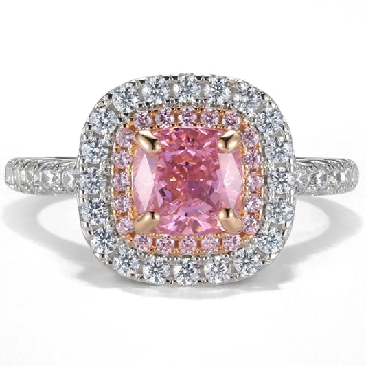 WUIHA 925 Sterling Silver Cushion Cut Lab Sapphire Citrine High Carbon Diamonds Gemstone Wedding Engagement Ring Fine Jewelry