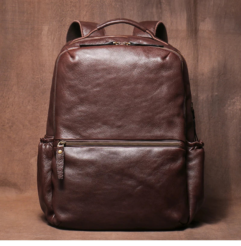 GURO High Quality Genuine Leather Backpack Men Large Capacity Business Travel bag Luxury Student School Bag Laptop Computer Pack
