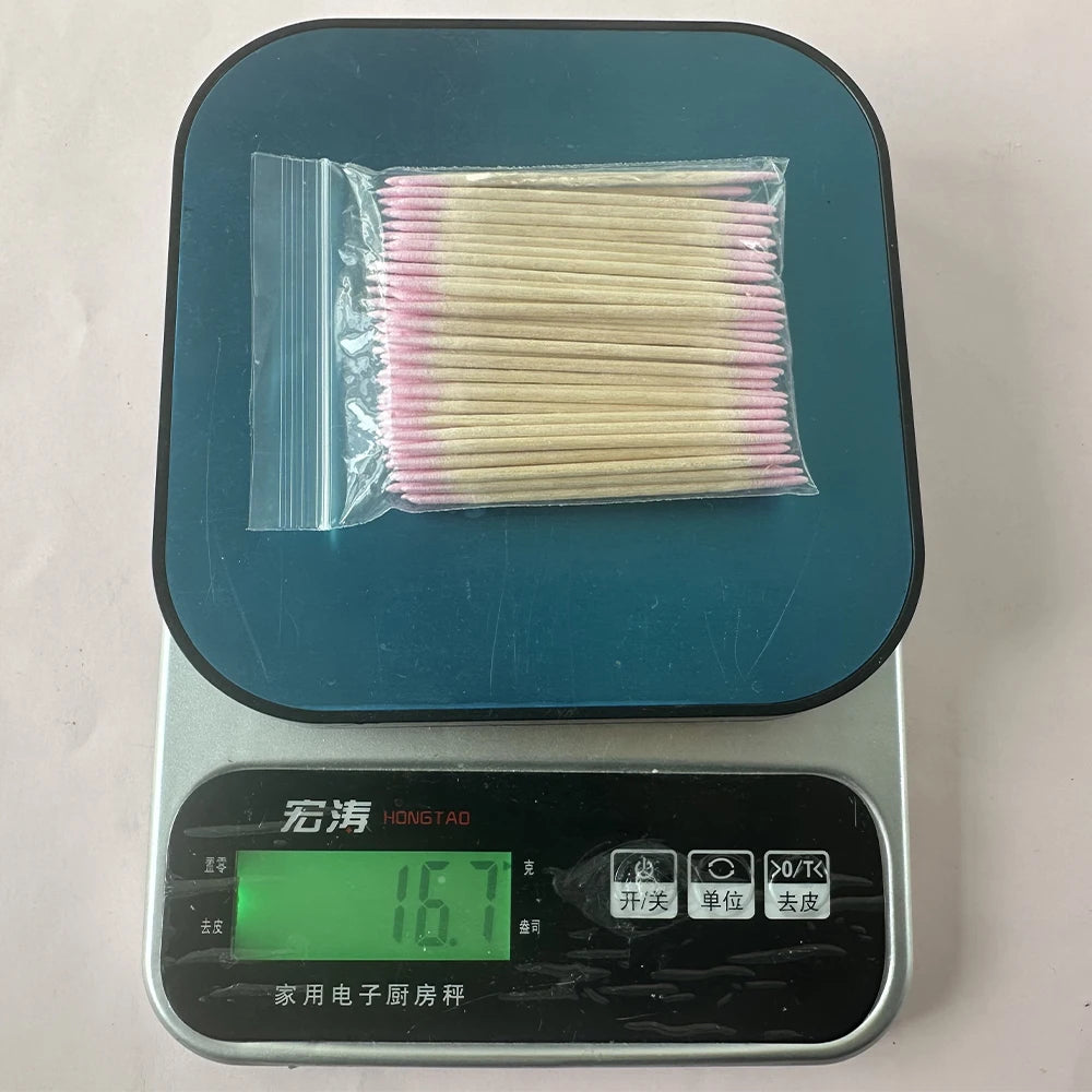 400pcs Pink Double Head Nail Art Cuticle Pusher Remover 7CM Orange Wood Sticks Cotton Swab Clean Tool for Nail Rhinestone Makeup