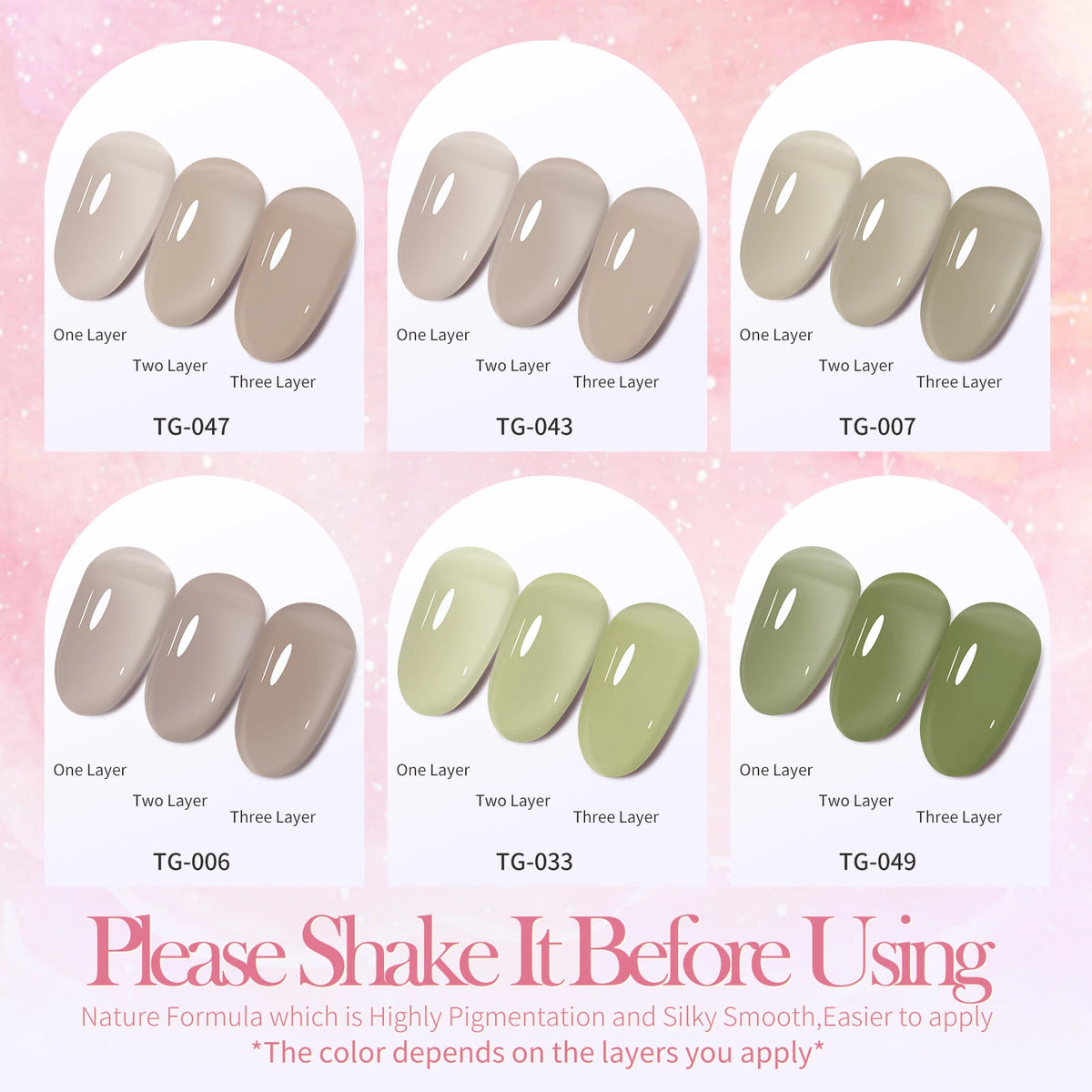 Tonitu G 7ml Semi-permanent Jelly Gel Nail Polish 59 Colors Natural Transparent  Summer Nails Art Soak Off  UV LED Gel  Varnish