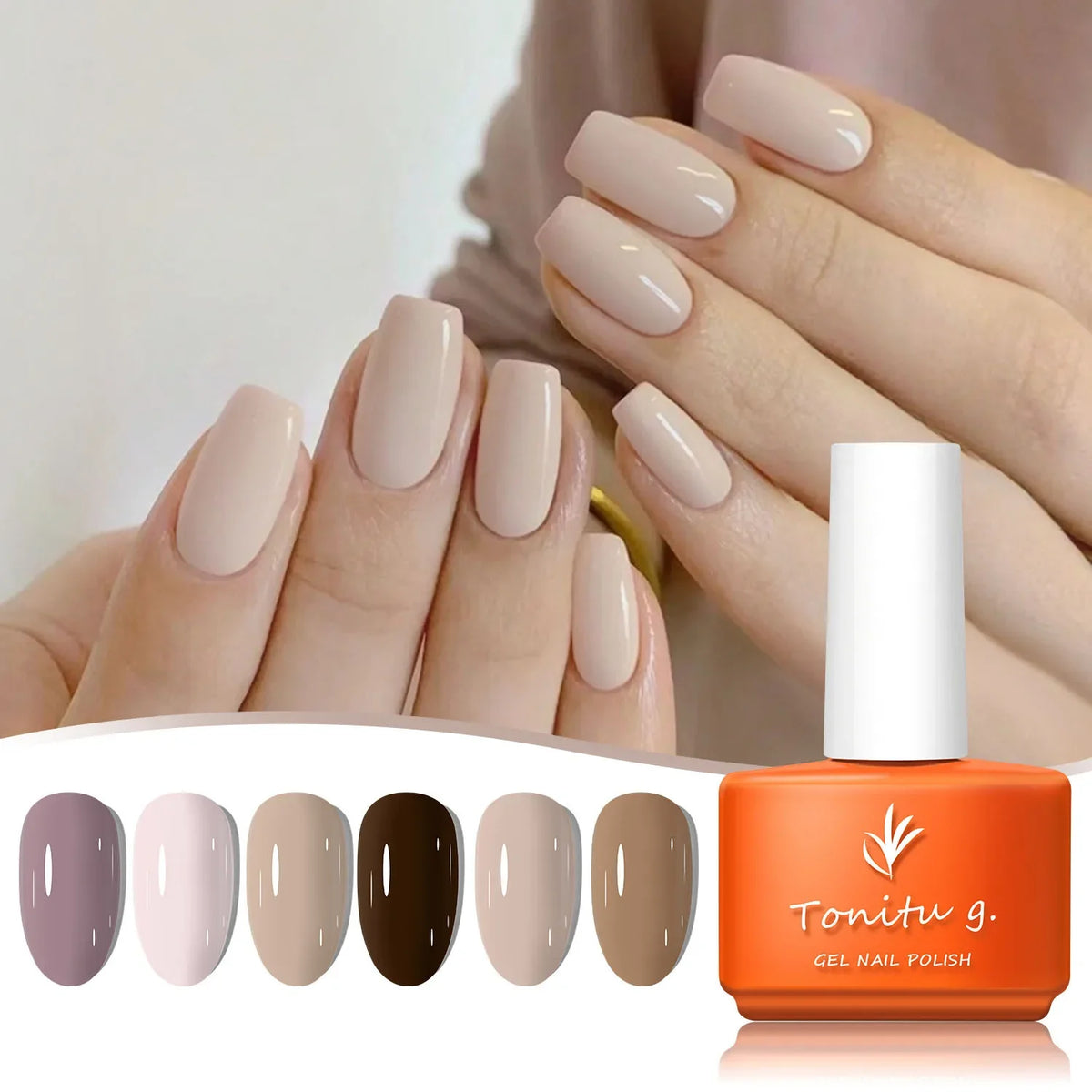 6pcs 7ml Cat Eye Gel Nail Polish Set, 6 Colors Pink Red Brown Green Blue Rose Nude Holographic Semi-permanent Gel Polish Kit top