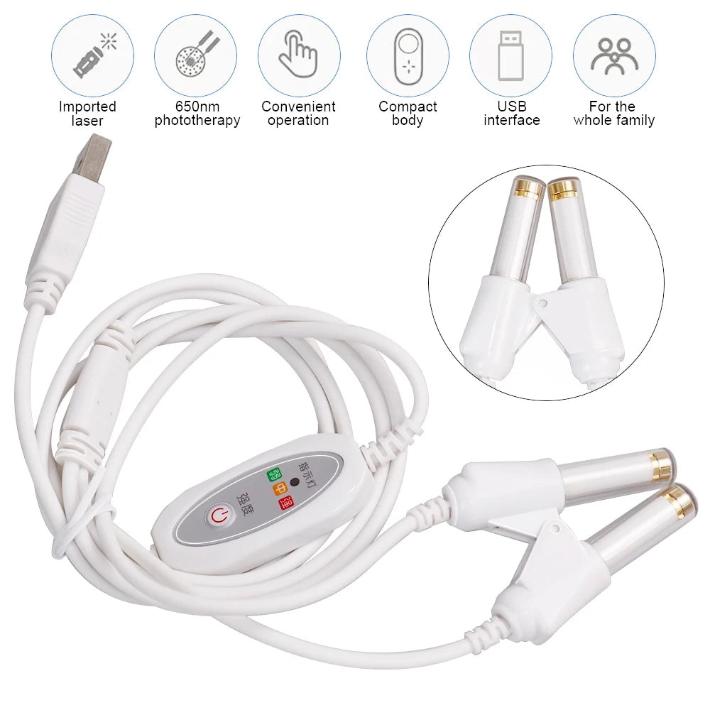 Tinnitus Ear Laser Therapy LLLT Irradiation Laser Physiotherapy Earplug Otitis Media Deafness Nose Rhinitis Sinusitis Treatment