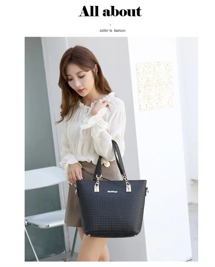 Fashionable Urban Simple Large Capacity Mother-Daughter Shoulder Bag Women's Handbag Set Six Pieces Crossbody Handbag