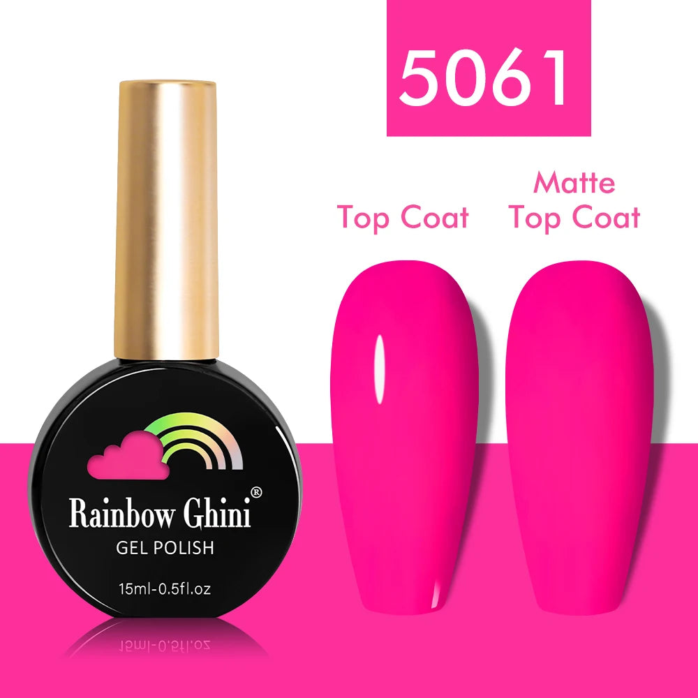 Rainbow Ghini 15ml Glitter Dark Red Gel Nail Polish Semi-Permanent Varnish UV Pale Red Nail Gel Art Supplies for Professionals