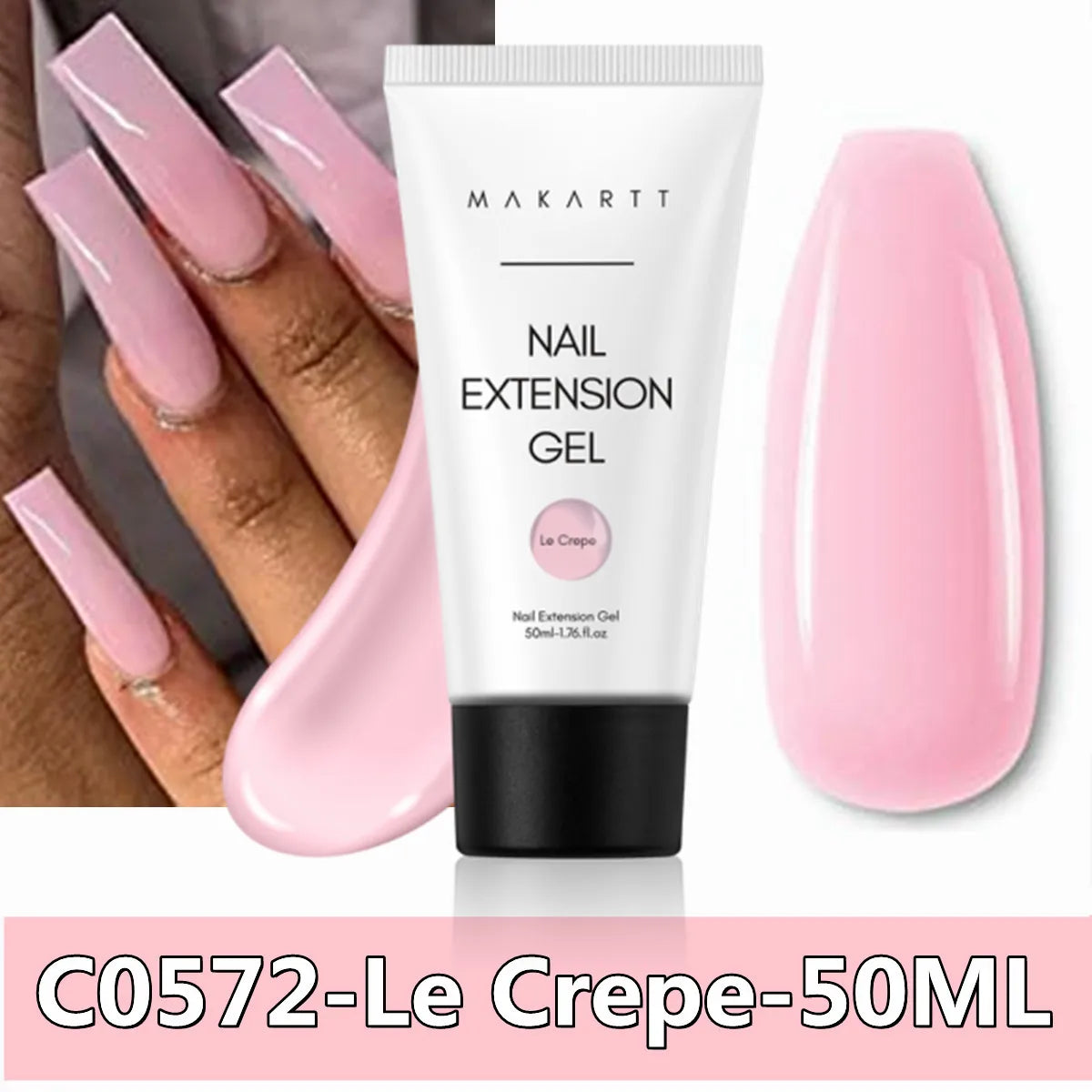 Makartt HEMA-Free Poly Nail Extension Gel 50ml, Hybrid Acrygel Builder Multi-Color, Long-Lasting French Manicure DIY Nail Art