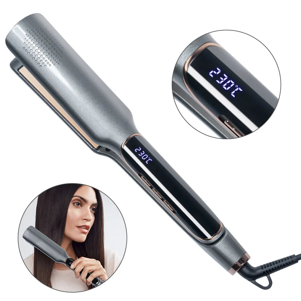 Hair Straightener 13 Gears Adjustable Temperature 2-in-1 Professional Flat Iron Fast Warm-up Styling Tool For Wet or Dry Hair