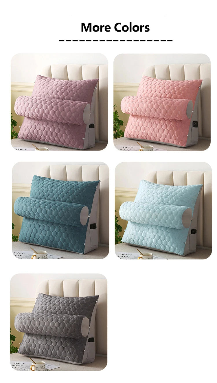 Triangle Reading Pillow Big Wedge Adult Backrest Cooling Latex Cushion Decorative Pillows for Bed Decor Cushion for Sofa