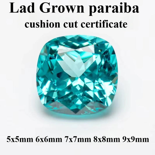 Tormalina Paraiba Lab Grown Taglio Cuscino con Certificato