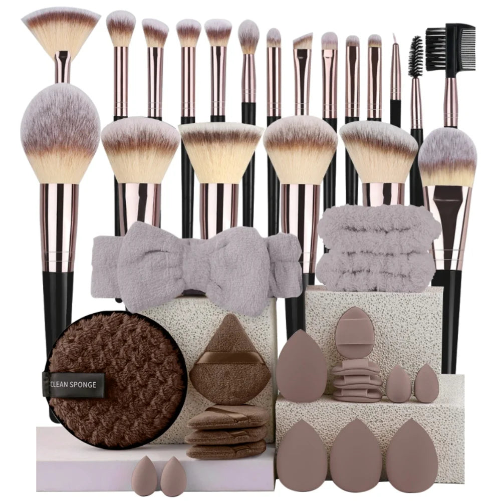 Set Professionale Completo di Pennelli per Make up con Accessori