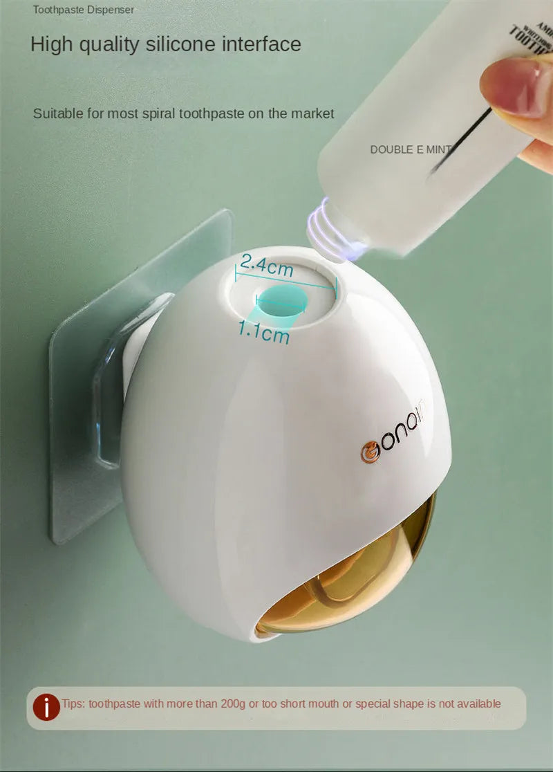 Cartoon Toothpaste Dispenser Automatic Toothpaste Squeezer New Wall-Mount Holder Toothbrush Rack Bathroom Washroom  Accessories