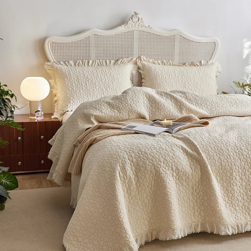Washed Pure Cotton Versatile Quilted Bedspread Summer Quilt Blanket Bed Cover Mattress Topper Coverlet Bed Sheet With Pillowcase