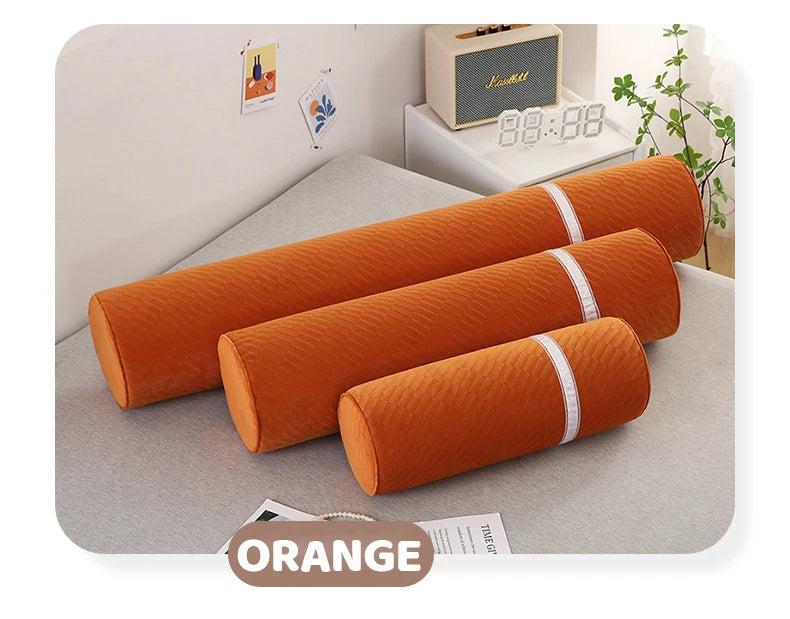 Cervical Neck Roll Memory Foam Pillow Bolster Pillow Round Neck Pillows Support for Sleeping Bolster Pillow for Bed Legs Back