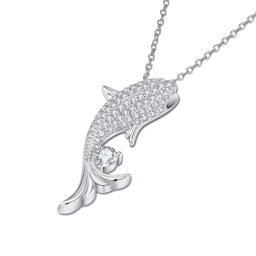 Wong Rain Sparkling 925 Sterling Silver VVS1 3EX D Color Real Moissanite Diamond Gemstone Carp Pendant Necklace Fine Jewelry GRA