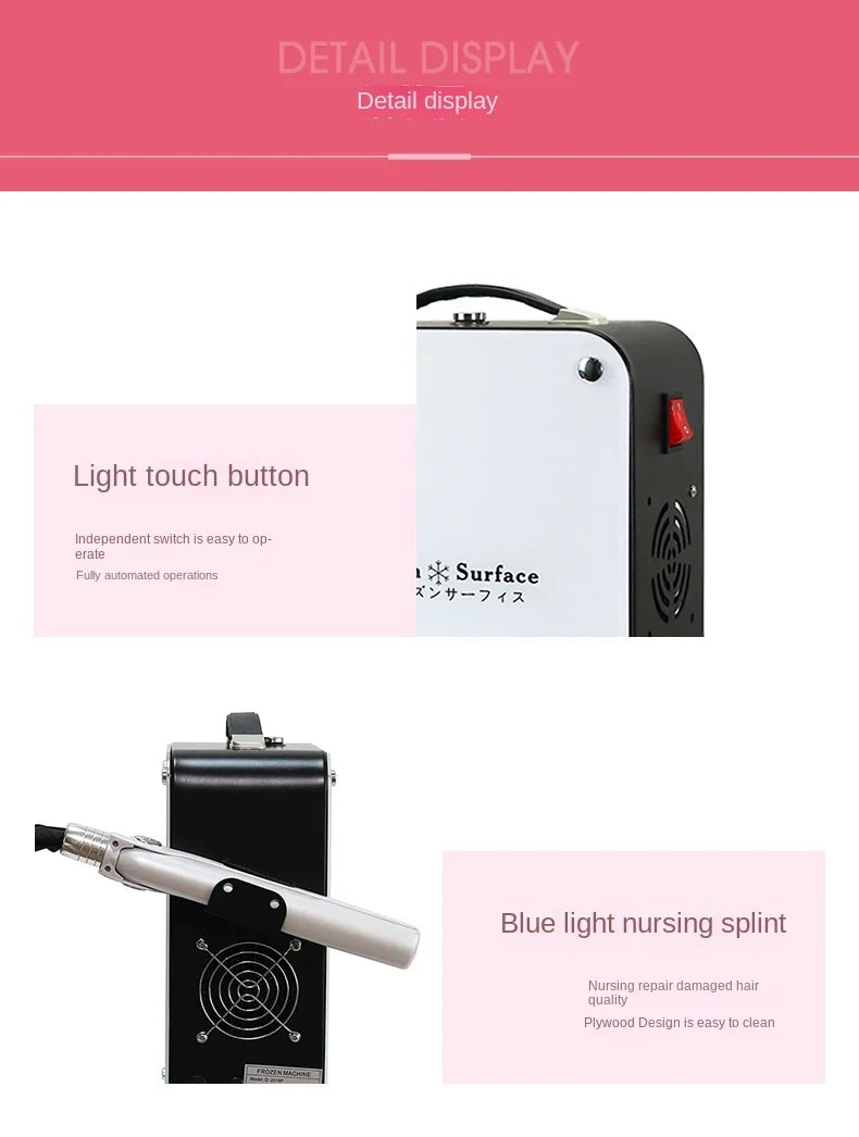Ice cold cryotherapy flat clip hair care machine repair damaged hair keratin therapy hair cold therapy device 2025