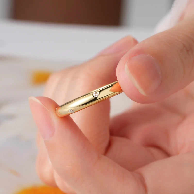 Lnngy Moissanite Ring Original Certified 925 Silver Rings For Women Couples Delicate Stackable Wedding Band Dazzling Jewellery