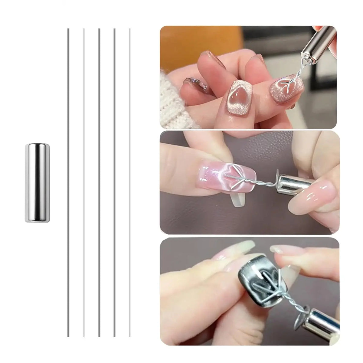 LULAA 3 In 1 Cat Eye Nail Magnet Multifunctional Nail Magnet Portable Cat Eye Magnet Suitable for Home and Salon Nail Art Tools