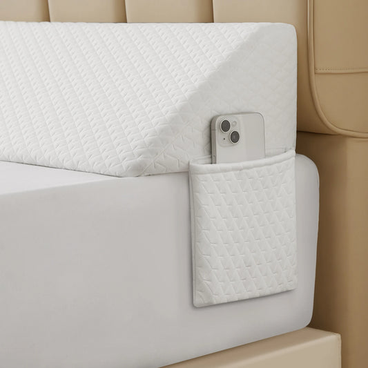 Machine Washable Wedge Pillow Headboard Cushion with Removable Cover - Woven Polyester & Polyurethane Foam Filler, Jacquard Craf