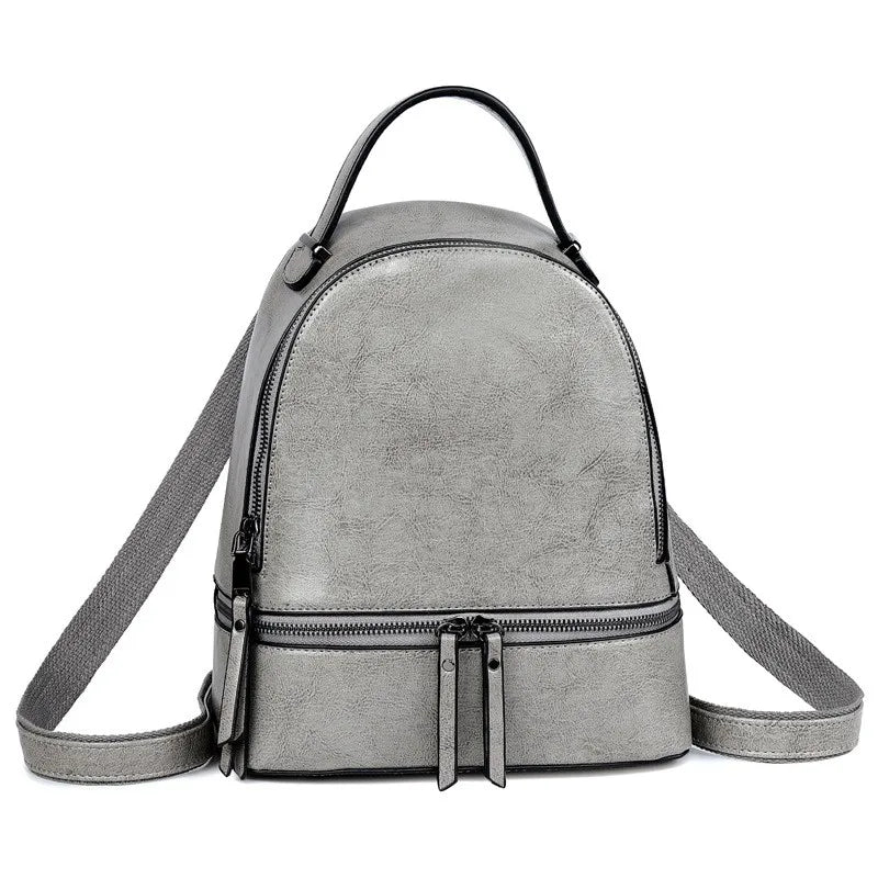 100% Genuine Leather Women Backpacks Retro Ladies Travel Bags Casual Girl's School Bags