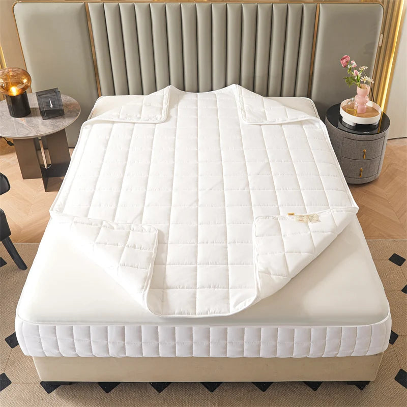 Six Sides All Inclusive Mattress Cover with Zipper Thicken Fitted Sheet Quilted Mattress Protector Pad Couple Customized Size
