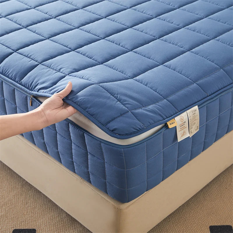 Six Sides All Inclusive Mattress Cover with Zipper Thicken Fitted Sheet Quilted Mattress Protector Pad Couple Customized Size