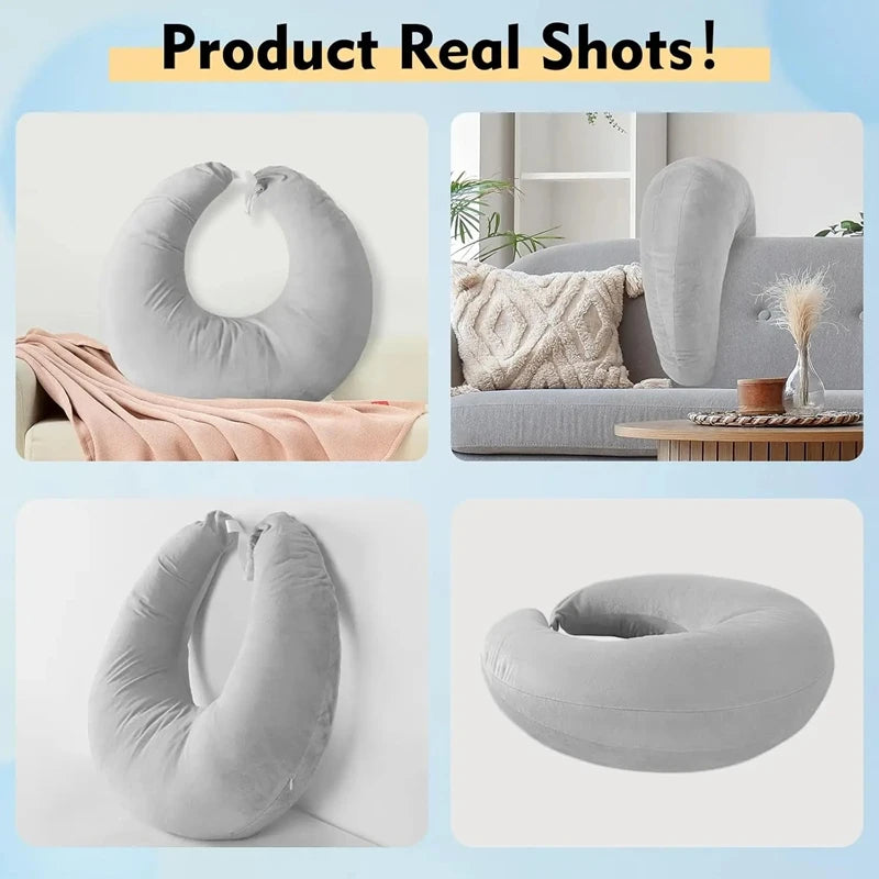 U-shaped Reading Pillow Ergonomic Waist Pillows Office Nap Pillow Sleeping Pillows  Sofa Surround Pillow Sitting Arm Support