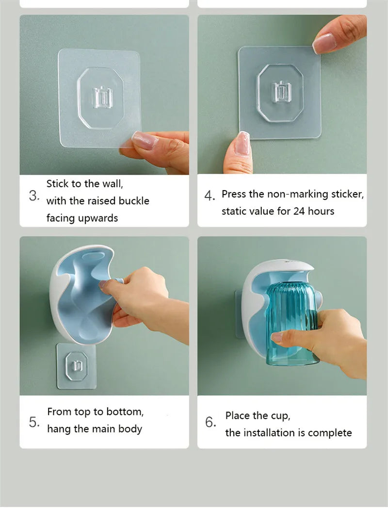 Cartoon Toothpaste Dispenser Automatic Toothpaste Squeezer New Wall-Mount Holder Toothbrush Rack Bathroom Washroom  Accessories