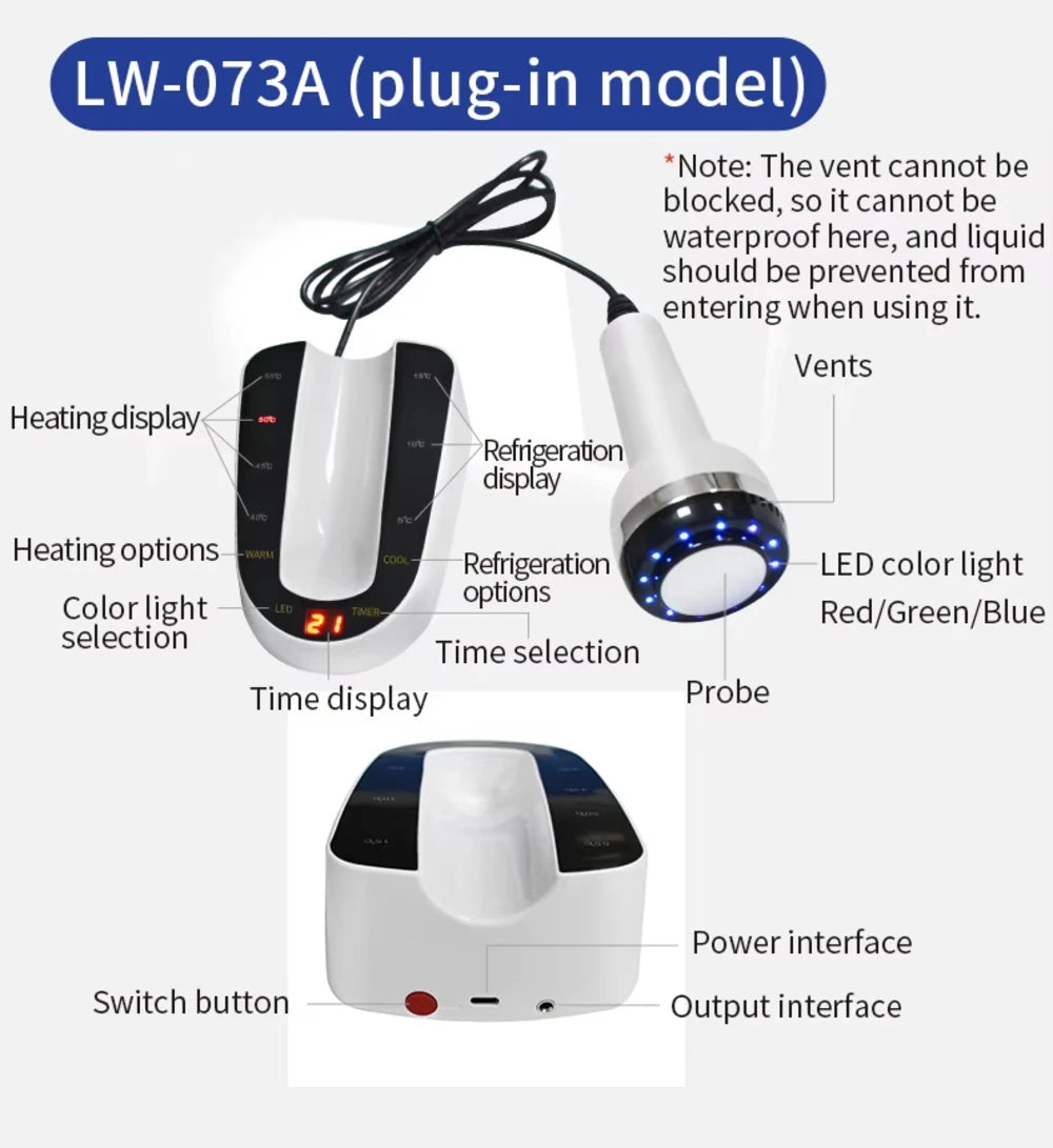 Hot And Cold Beauty Skin Body Facial Massage Machine Red Light Therapy cold hammer