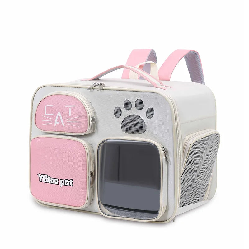 New arrivalpure color large-capacity pet bag outdoor backpack cat bag outing bag portable shoulder crossbody bag cat cage