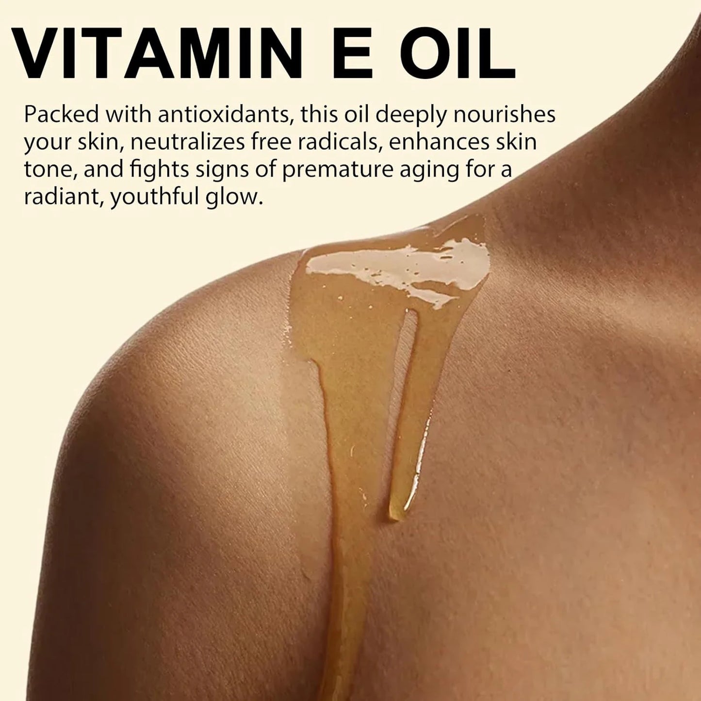 100ml Natural Vitamin E Essential Oil, Used for Massage, Skin Care, Gua Sha, Showering, Facial, Body, Nail, Hair, and Eyelash Care, Versatile