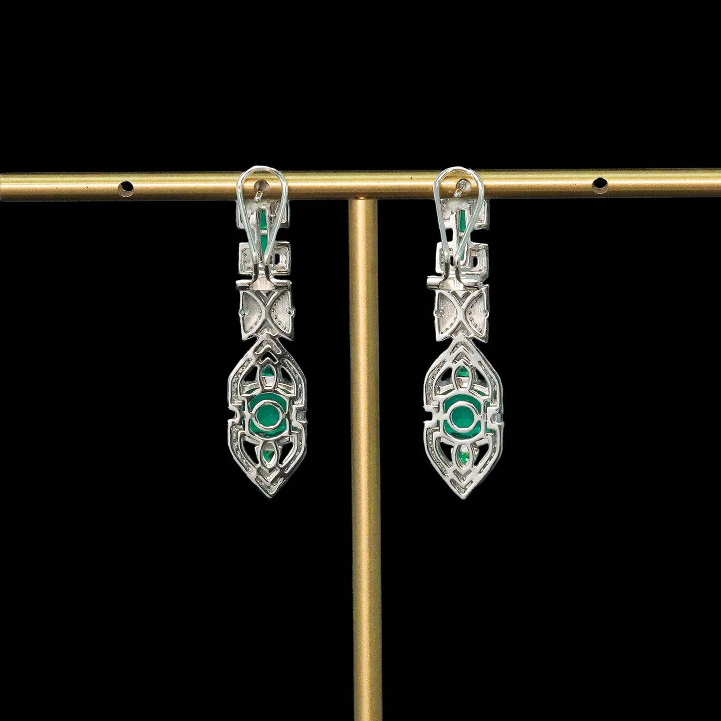 WUIHA Vintage 100% 925 Sterling Silver Cushion Cut Lab Sapphire Emerald High Carbon Diamonds Drop Dangle Earrings Fine Jewelry