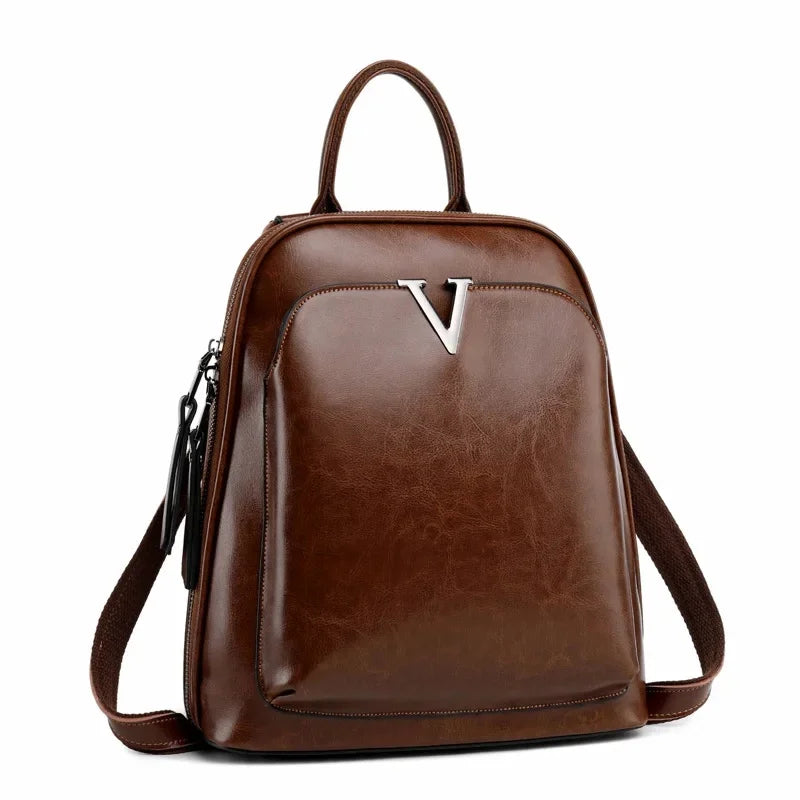 Fashionable High-Quality Leather Women's Backpack Casual Multifunctional Large Capacity Hot Sale Of The Season New Style Double