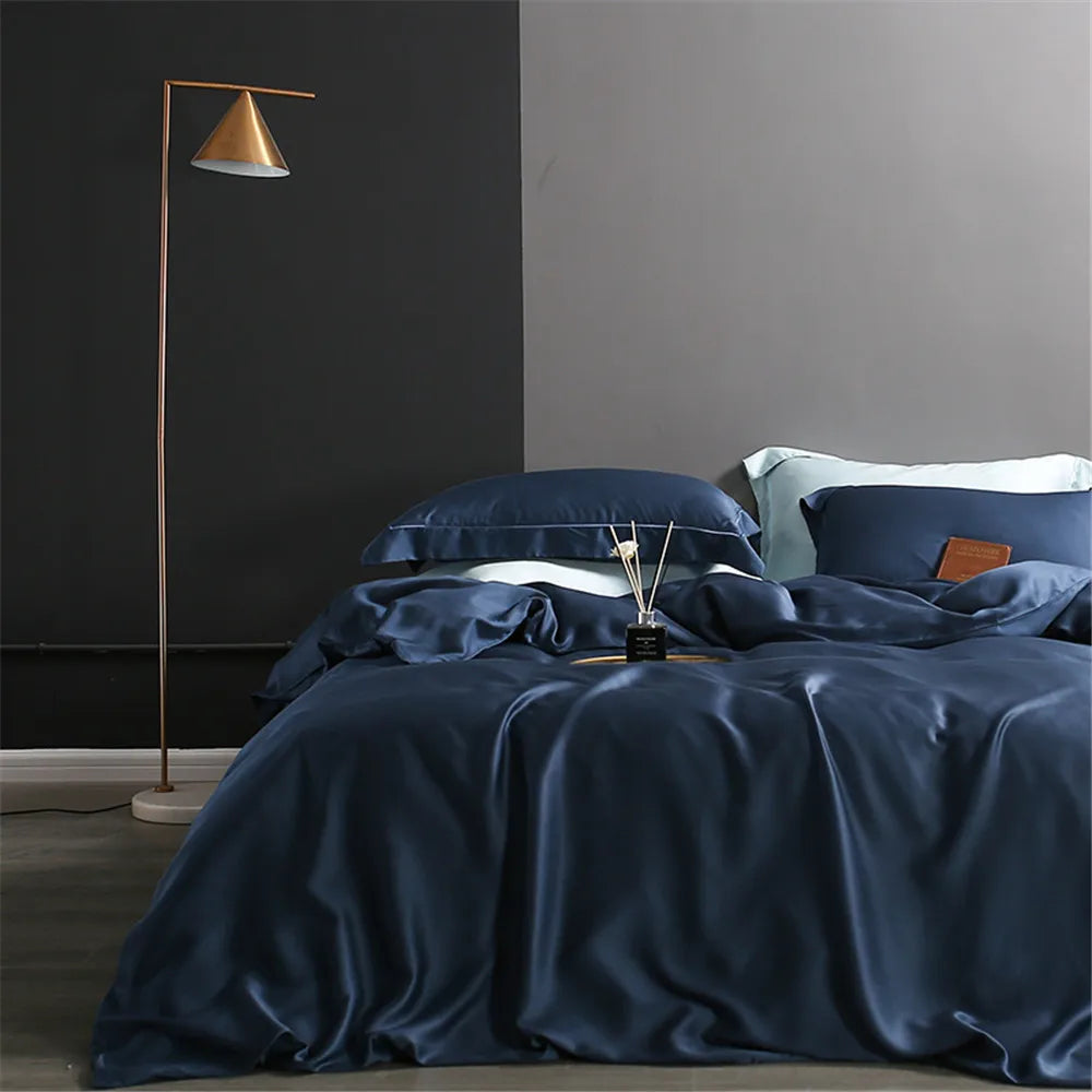 Sondeson Luxury White 100% Silk Bedding Set Healthy Skin Beauty Queen King Duvet Cover Set Flat Sheet Pillowcase Bed Linen Sets