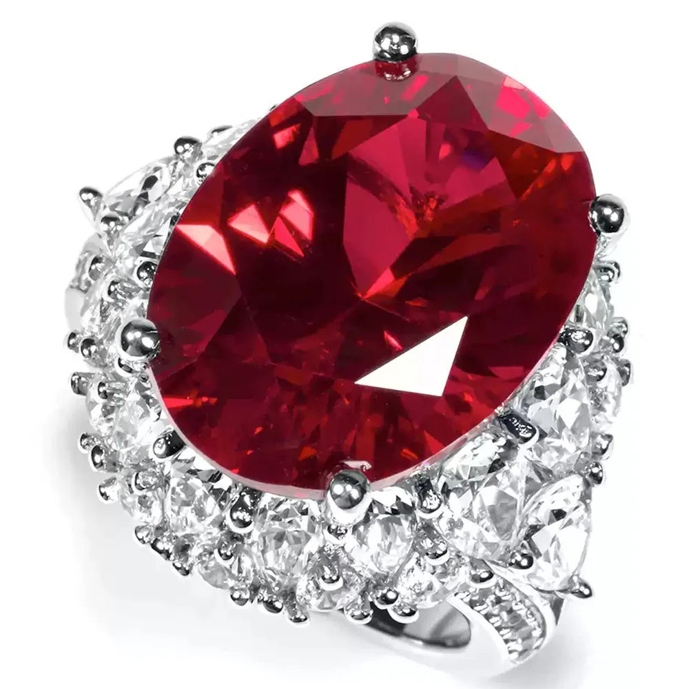 WUIHA Vintage 925 Sterling Silver Lab Sapphire Ruby High Carbon Diamonds Gemstone Wedding Engagement Cocktail Ring Fine Jewelry