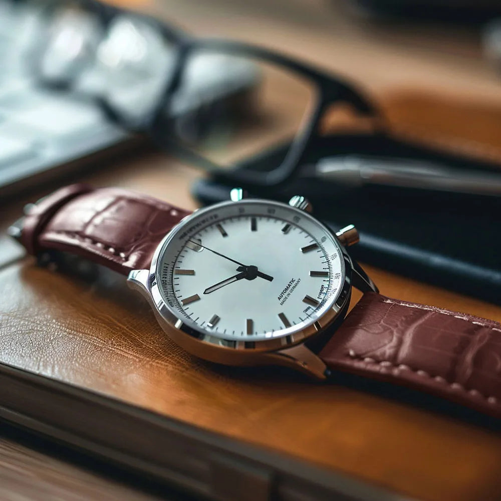 Cinturini per Orologio in Fiore di Pelle di Vitellino con Accessori