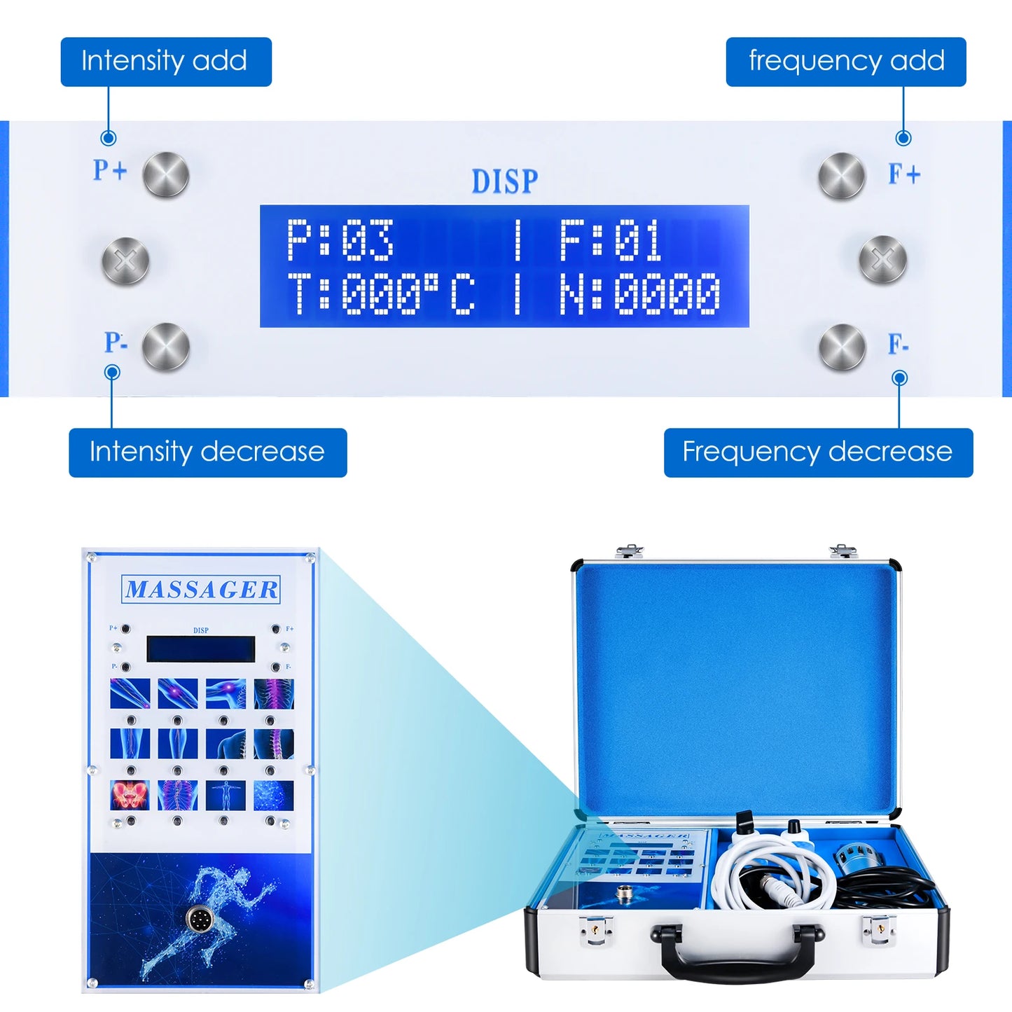 Shockwave Therapy Machine With 7 Heads ED Treatment Pain Relief Lattice Shock Wave Physiotherapy Tool 220V EU