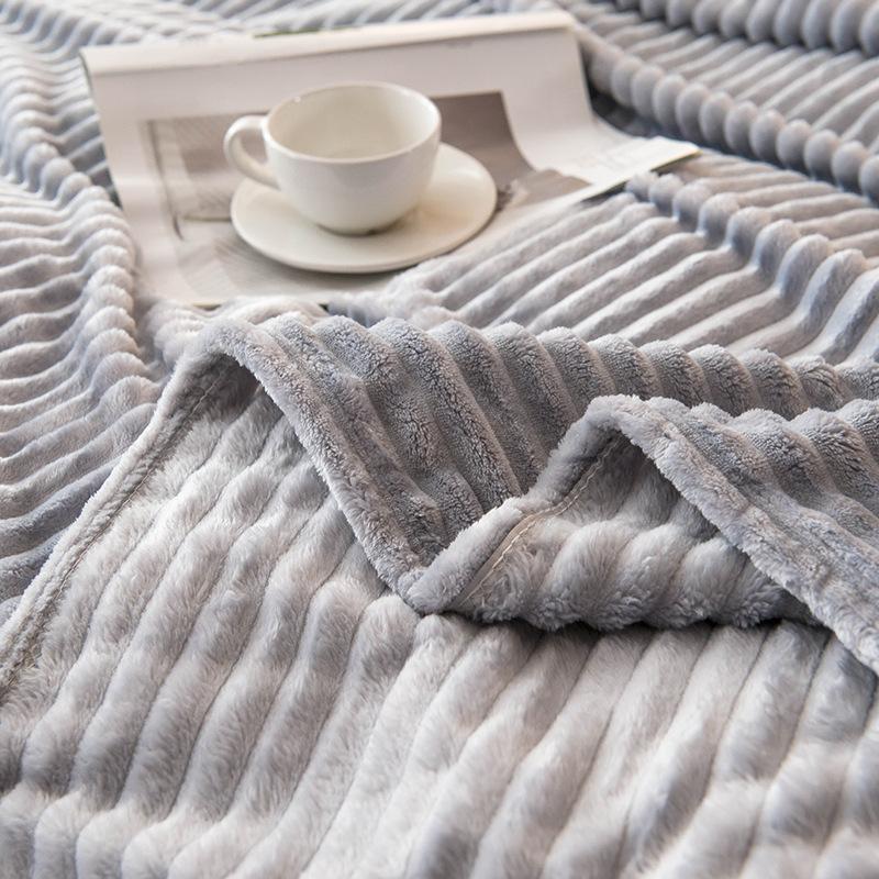 Fleece Bedspread Bed Covers Sofa Blanket Throw Blankets Plush Solid Color Soft Plaid